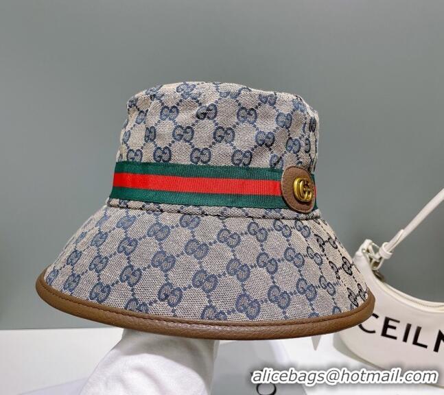 Famous Brand Gucci GG Canvas Bucket Hat Grey 0307 Grey/Brown 2023