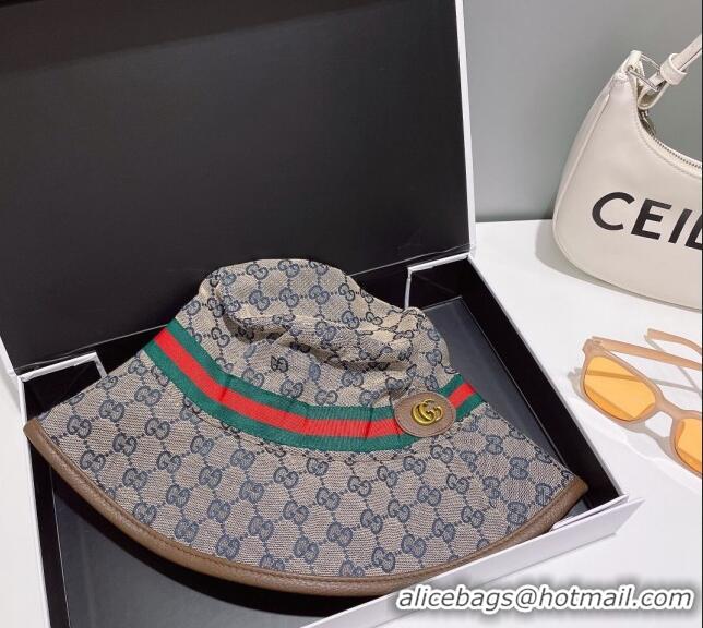 Famous Brand Gucci GG Canvas Bucket Hat Grey 0307 Grey/Brown 2023