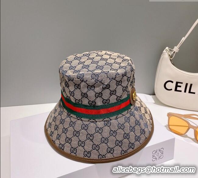 Famous Brand Gucci GG Canvas Bucket Hat Grey 0307 Grey/Brown 2023