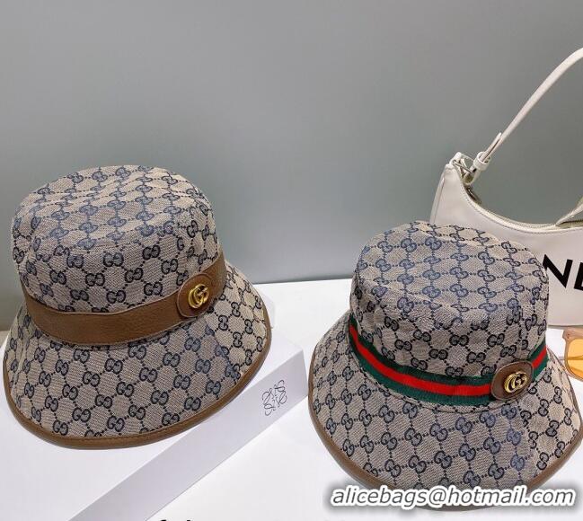 Famous Brand Gucci GG Canvas Bucket Hat Grey 0307 Grey/Brown 2023