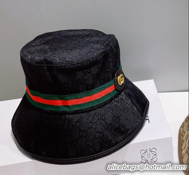 Good Taste Gucci GG Canvas Bucket Hat 0307 Black/Green/Red 2023