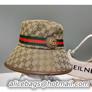 Super Quality Gucci GG Canvas Bucket Hat 0307 Beige/Green/Red 2023