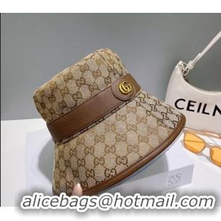 Cheapest Gucci GG Canvas Bucket Hat 0307 Beige/Brown 2023