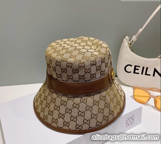 Cheapest Gucci GG Canvas Bucket Hat 0307 Beige/Brown 2023