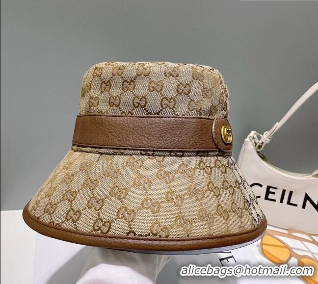 Cheapest Gucci GG Canvas Bucket Hat 0307 Beige/Brown 2023