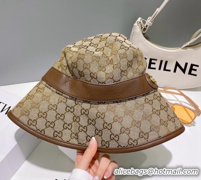 Cheapest Gucci GG Canvas Bucket Hat 0307 Beige/Brown 2023