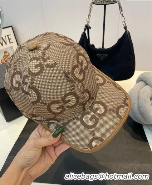 Good Looking Gucci Maxi GG Baseball Hat 0307102 Camel 2023