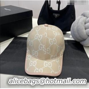 Reasonable Price Gucci GG Baseball Hat 0307102 Beige/White/Pink 2023