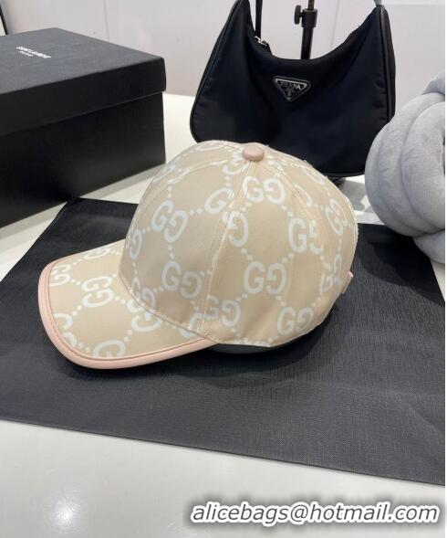 Reasonable Price Gucci GG Baseball Hat 0307102 Beige/White/Pink 2023