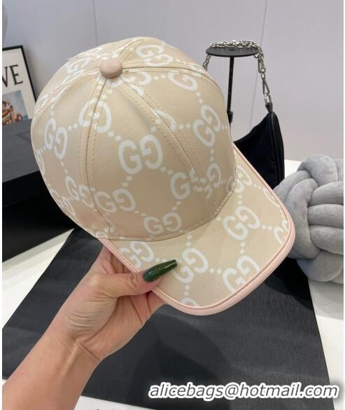 Reasonable Price Gucci GG Baseball Hat 0307102 Beige/White/Pink 2023