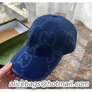 Most Popular Gucci Jumbo GG Baseball Hat G31733 Blue 2023