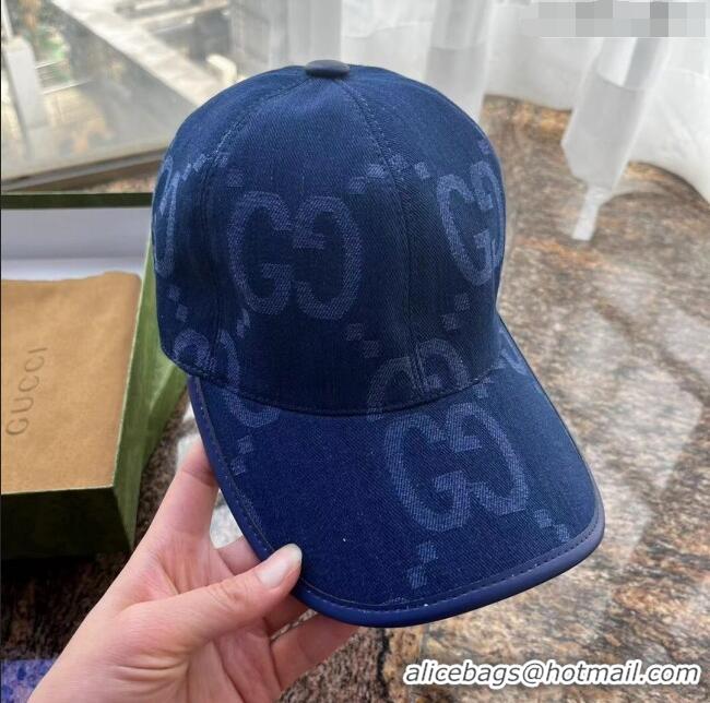 Most Popular Gucci Jumbo GG Baseball Hat G31733 Blue 2023