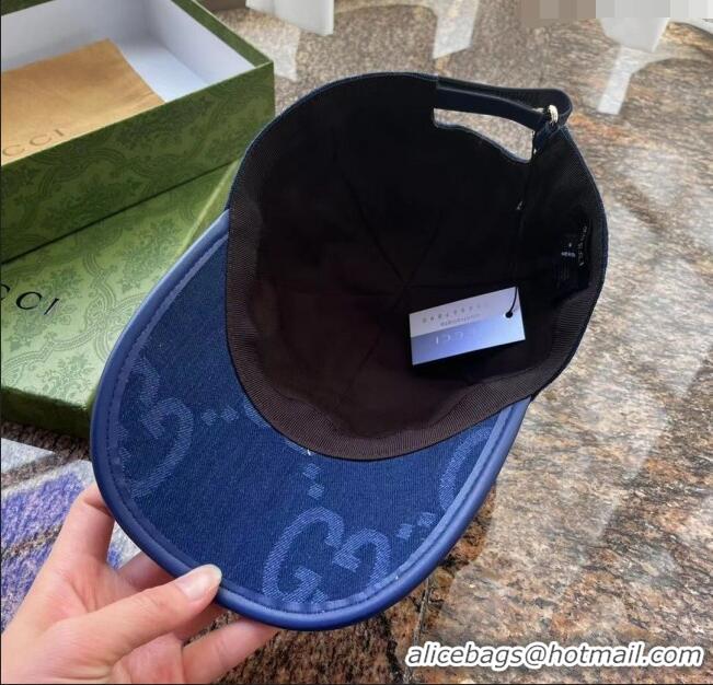 Most Popular Gucci Jumbo GG Baseball Hat G31733 Blue 2023