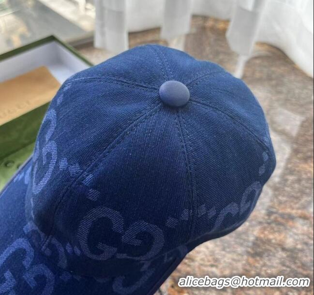 Most Popular Gucci Jumbo GG Baseball Hat G31733 Blue 2023