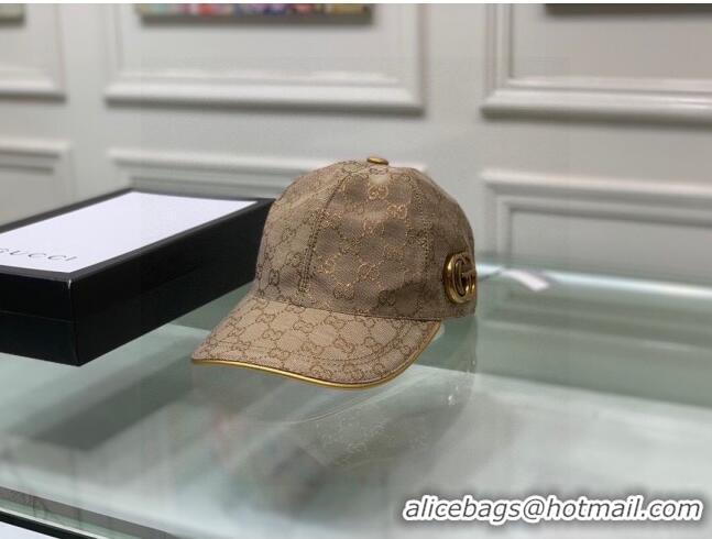 Cheap Promotional Gucci GG Baseball Hat G31736 Beige/Gold 2023