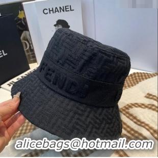 Unique Style Fendi FF Jacquard Bucket Hat F0105 Black 2023