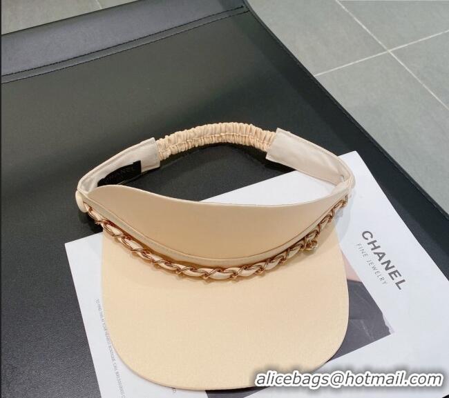 Super Quality Chanel Visor Hat 013192 Apricot 2023