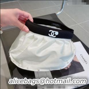 New Fashion Chanel Visor Hat 013103 White /Black 2023