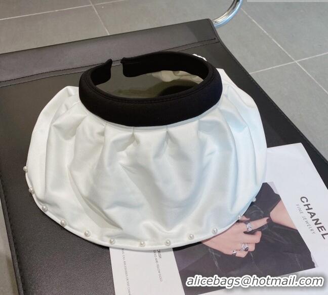 New Fashion Chanel Visor Hat 013103 White /Black 2023