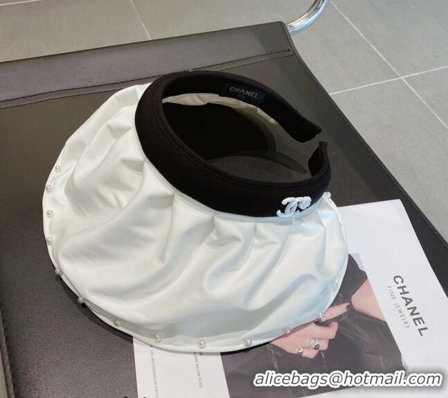 New Fashion Chanel Visor Hat 013103 White /Black 2023