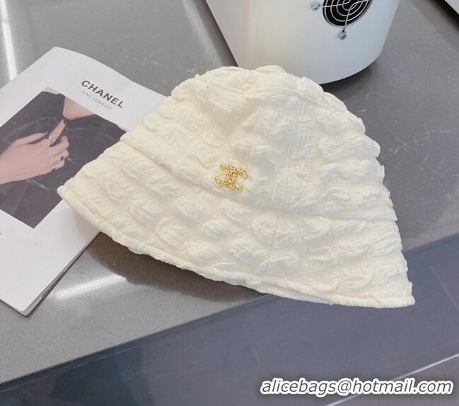 Grade Cheapest Chanel Bucket Hat 021628 White 2023