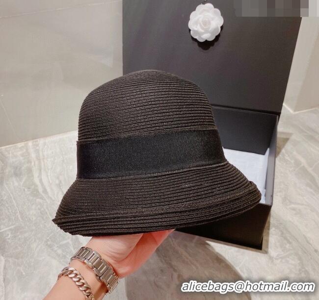 Market Sells Chanel Bucket Straw Hat 021636 Black 2023