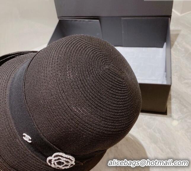 Market Sells Chanel Bucket Straw Hat 021636 Black 2023