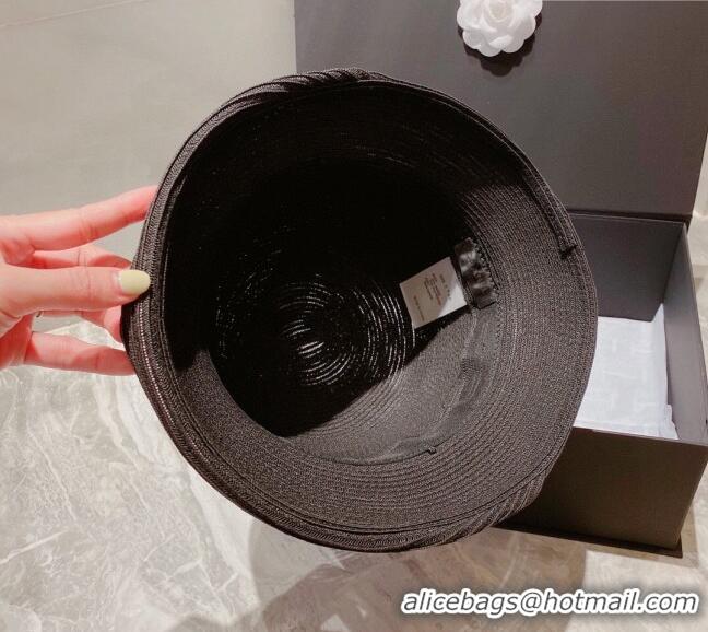 Market Sells Chanel Bucket Straw Hat 021636 Black 2023