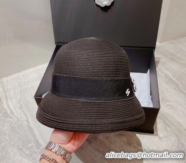 Market Sells Chanel Bucket Straw Hat 021636 Black 2023