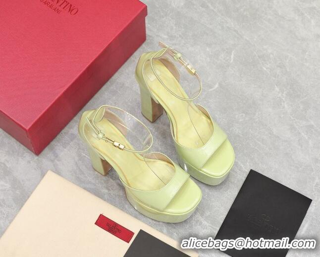 Purchase Valentino Patent Leather High Heel Platform Sandals 15.5cm Light Green 112976