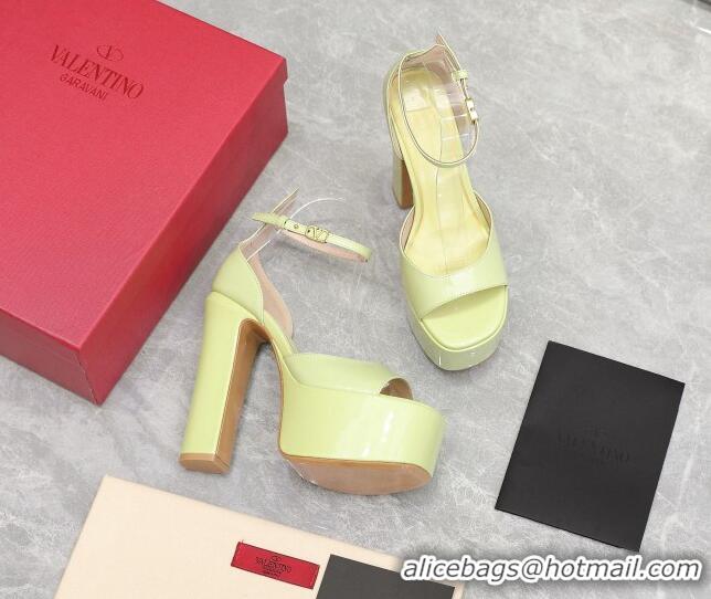 Purchase Valentino Patent Leather High Heel Platform Sandals 15.5cm Light Green 112976