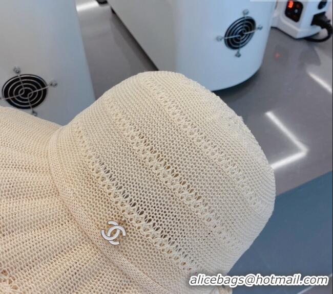 Top Quality Chanel Knit Bucket Hat 021648 White 2023