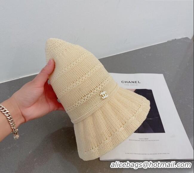 Top Quality Chanel Knit Bucket Hat 021648 White 2023