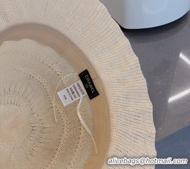 Top Quality Chanel Knit Bucket Hat 021648 White 2023