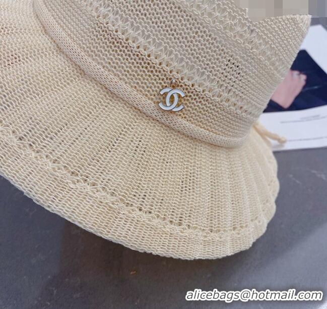 Top Quality Chanel Knit Bucket Hat 021648 White 2023