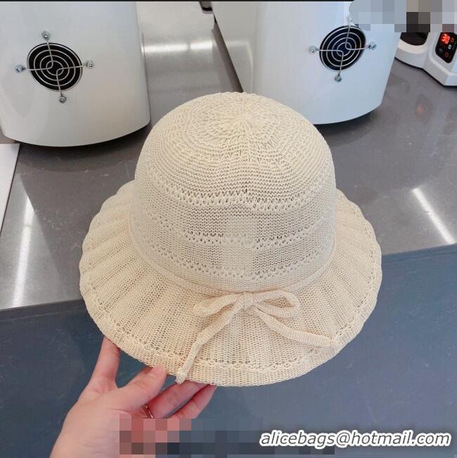 Top Quality Chanel Knit Bucket Hat 021648 White 2023