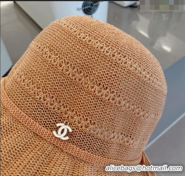 Famous Brand Chanel Knit Bucket Hat 021635 Brown 2023