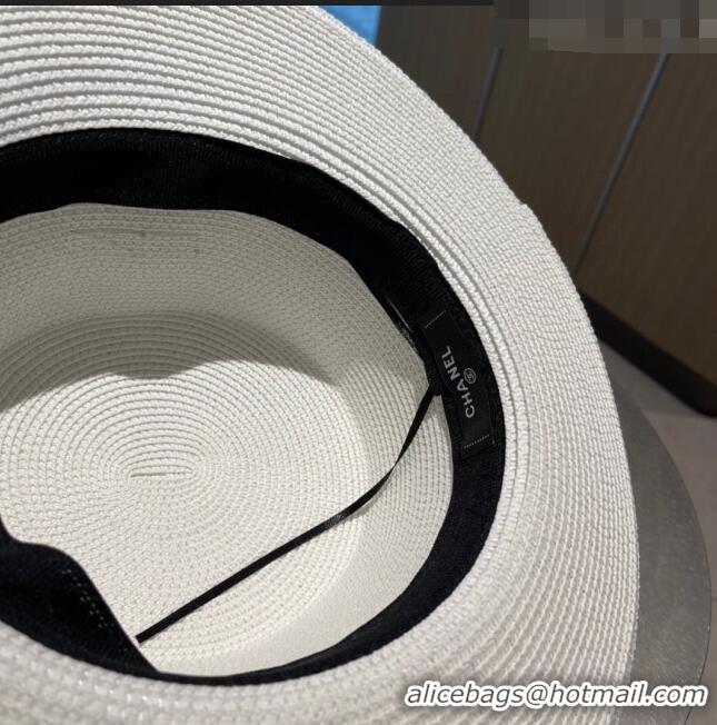 Unique Discount Chanel Straw Hat with Pearl CH22710 White 2023