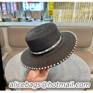 Trendy Design Chanel Straw Hat with Pearl CH22707 Black 2023