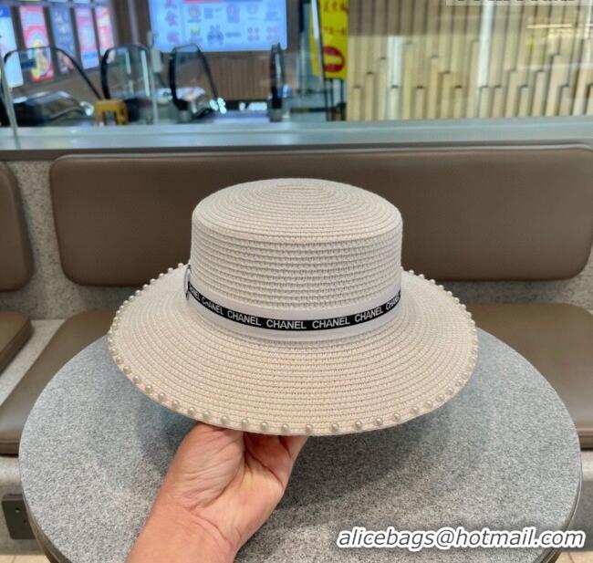 Reasonable Price Chanel Straw Hat with Pearl CH22706 White 2023