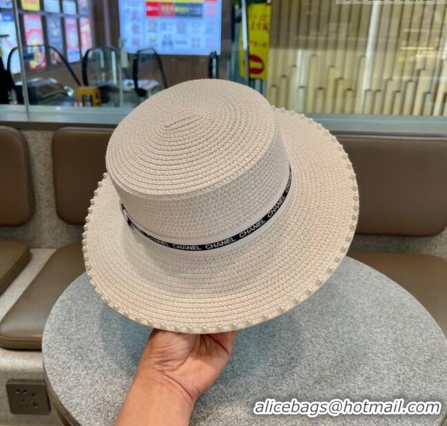 Reasonable Price Chanel Straw Hat with Pearl CH22706 White 2023