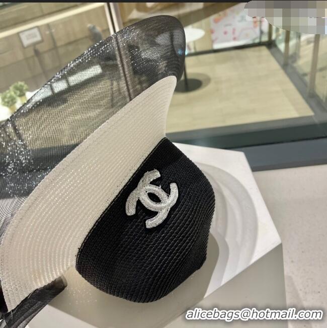 Hot Style Chanel Straw Hat CH22704 Black/White 2023