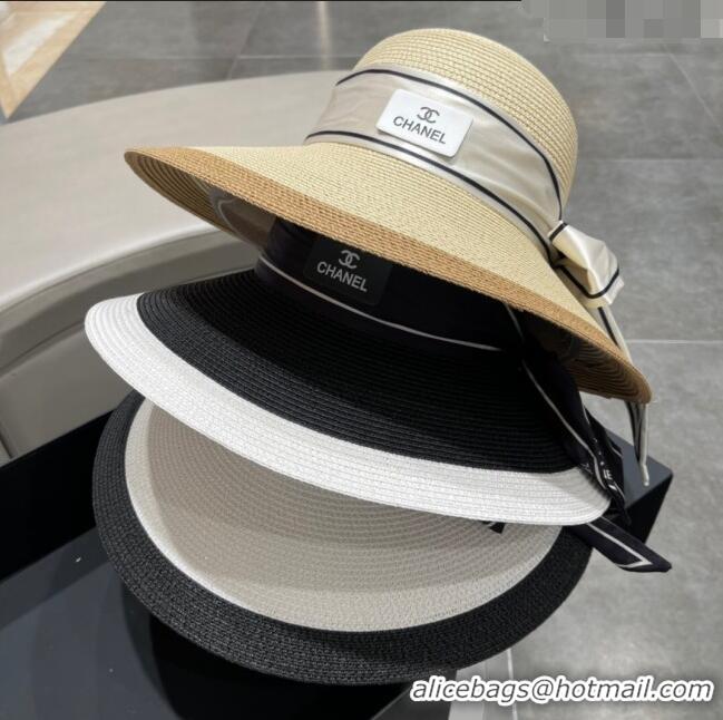 New Cheap Chanel Straw Hat CH22703 Black 2023