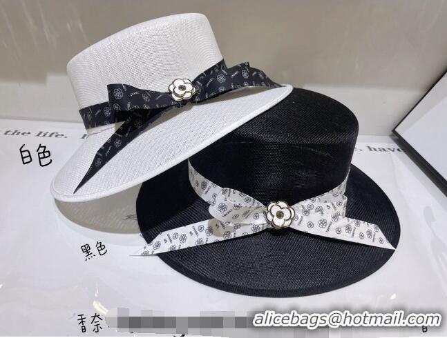 Promotional Chanel Camellia Bow Hat C0311 Black 2203