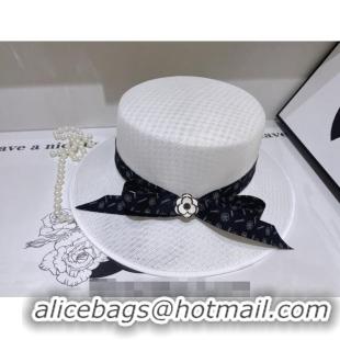 Top Grade Chanel Camellia Bow Hat C0311 White 2203