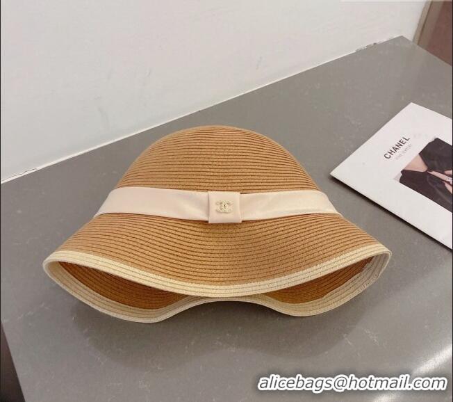 Trendy Design Chanel Straw Bucket Hat with CC Band 0308 Khaki 2023