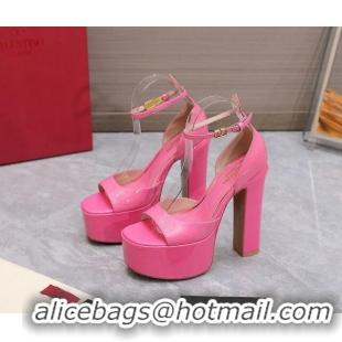 Hot Style Valentino Patent Leather High Heel Platform Sandals 15.5cm Pink 112980