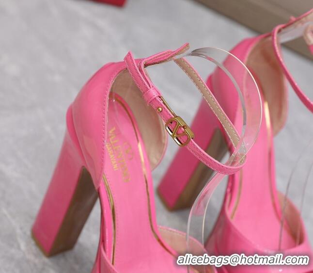 Hot Style Valentino Patent Leather High Heel Platform Sandals 15.5cm Pink 112980