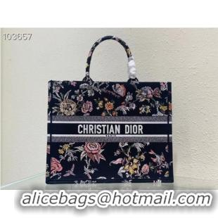 Good Product LARGE DIOR BOOK TOTE black Multicolor Dior Jardin Botanique Embroidery M1286ZEA