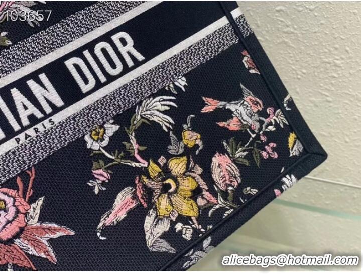 Good Product LARGE DIOR BOOK TOTE black Multicolor Dior Jardin Botanique Embroidery M1286ZEA